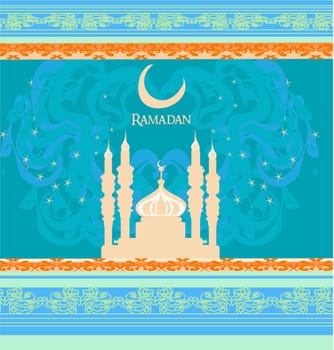Ramadan background - mosque silhouette illustration card