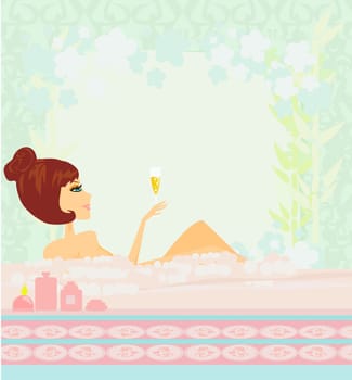 pretty girl enjoying elegant spa