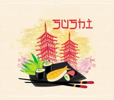template of traditional Japanese food menu