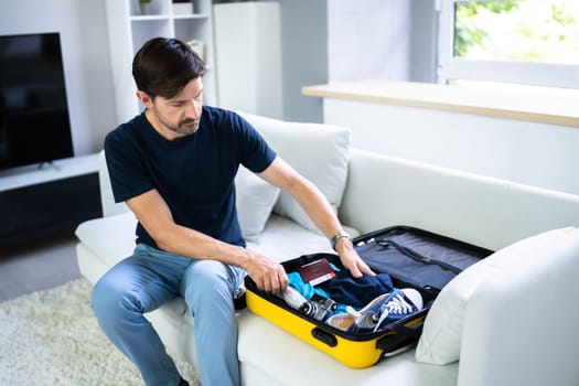 Suitcase Luggage Packing For Travel. Holiday Trip