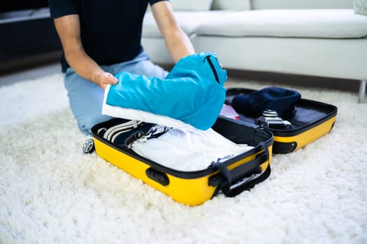 Suitcase Luggage Packing For Travel. Holiday Trip