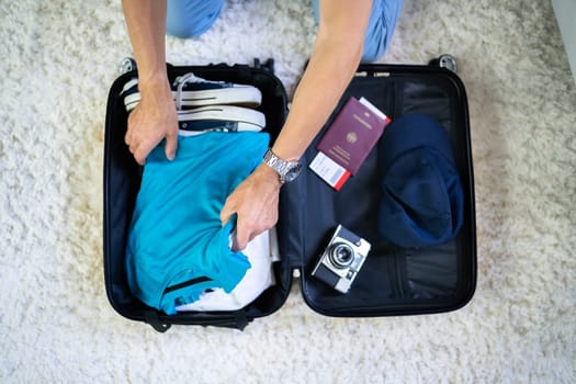 Suitcase Luggage Packing For Travel. Holiday Trip