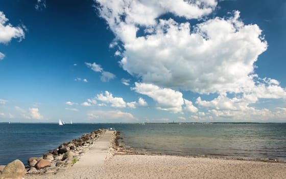 cotton candy like clouds over the Kieler Bay, Germany