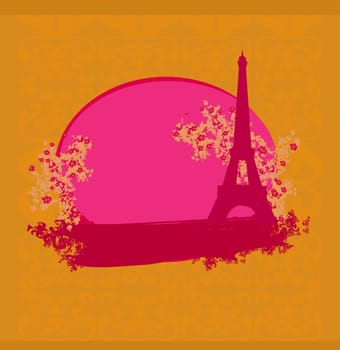 vintage retro Eiffel card