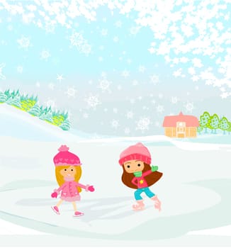 Girls on skates
