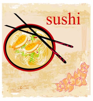 template of traditional Japanese food menu