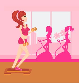 woman exercising in gym