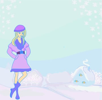 beautiful winter girl
