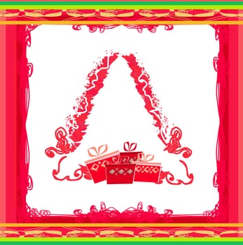 Abstract christmas tree card