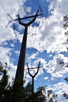 The energy mast against the sky