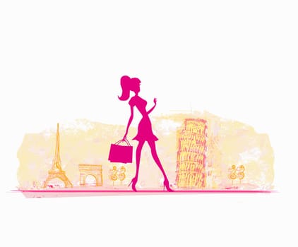 beautiful women Shopping in France and Italy