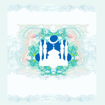 Ramadan background - mosque silhouette illustration card