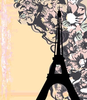 vintage retro Eiffel card