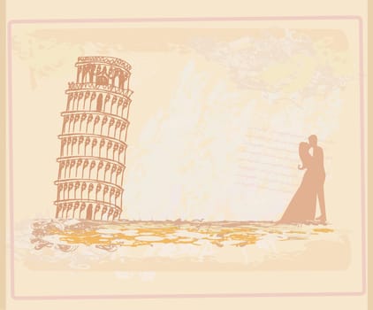 Young Couple of Tourists in Pisa