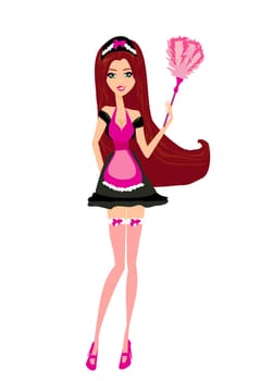 Sexy pinup style french maid