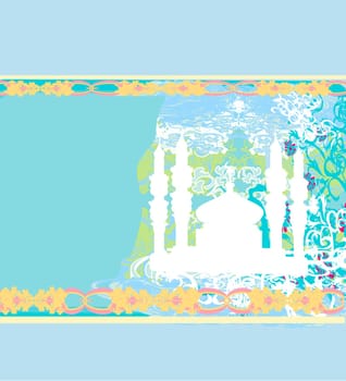 Ramadan background - mosque silhouette illustration card