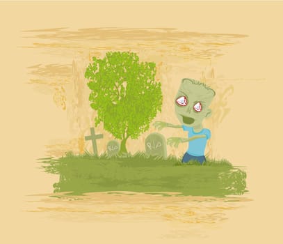 zombie coming out of his grave
