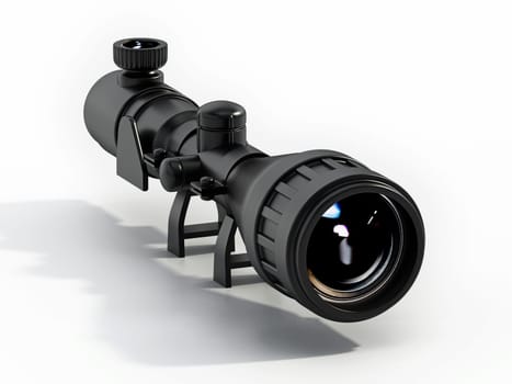 Rifle scope isolated on white background. 3D illustration.