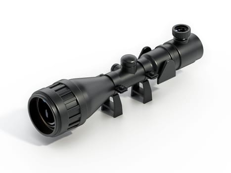 Rifle scope isolated on white background. 3D illustration.