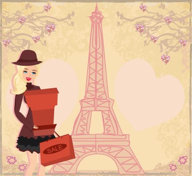 Beautiful elegant women Shopping in Paris