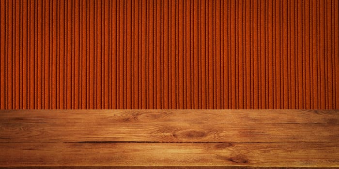 The background is blank wooden boards and a textured striped wall with gradient lighting and vignetting. For product demonstrations, free space, layout, mockup, perspective board, background board.