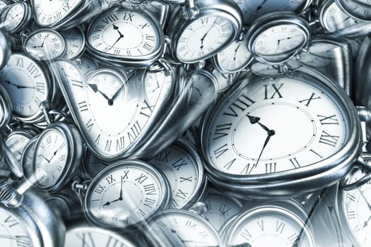 Droste effect background with infinite clock spiral. Abstract design for concepts related to time and deadline.