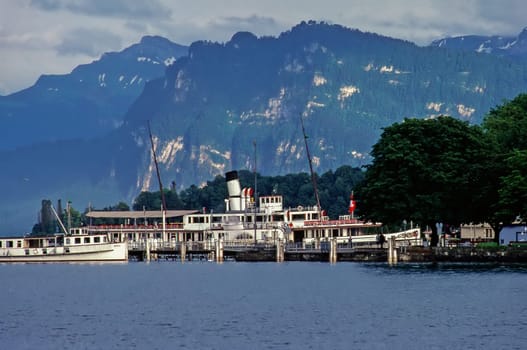 Ferry boat on Lake Lucerne, Switzerland