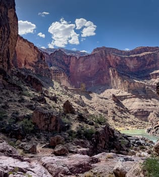 Grand Canyon towering red cliffs