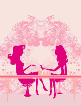 Young lady doing manicure in beauty salon
