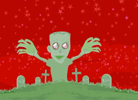 zombie coming out of his grave