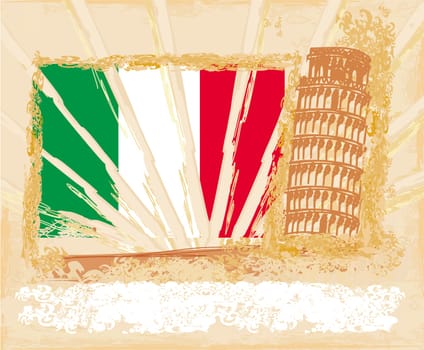 vector pisa tower grunge background