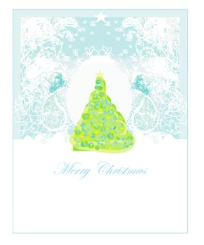 Abstract christmas tree card