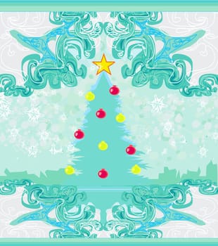 Abstract christmas tree card