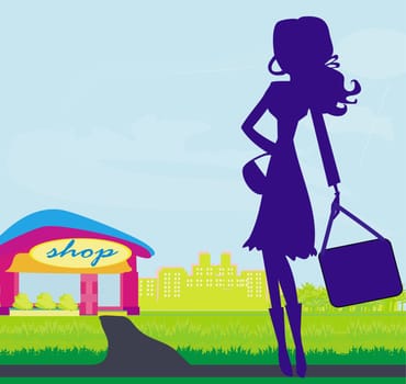 Shopping woman silhouette
