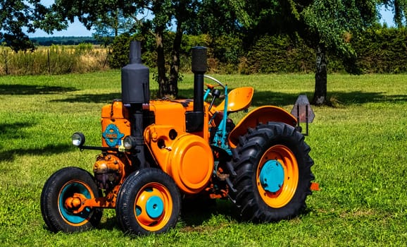 Vintage Argentinian tractor Bulldog Pampa T01 in Choczewo, Pomerania, Poland