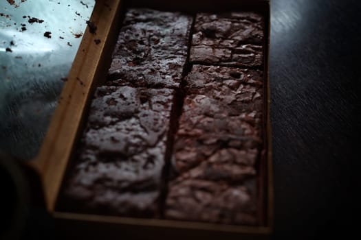 Chocolate Brownies in brown paper package
