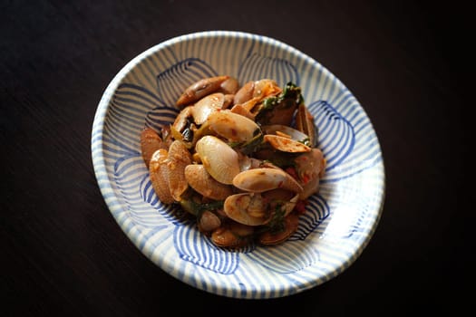 Stir Fried Clams with Roasted Chilli Paste , THAI food style