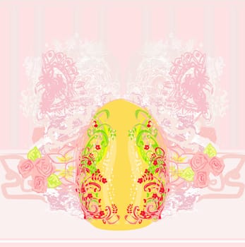 Easter Egg On floral Background