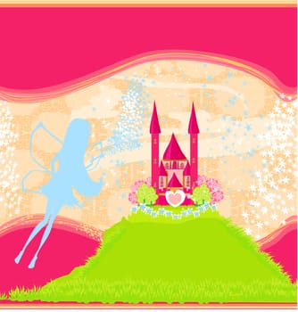 fairy flying above castle
