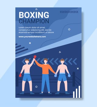 Professional Boxing Sport Poster Template Cartoon Background Vector Illustration