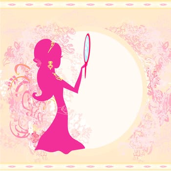 Girl and jewellerys - abstract background