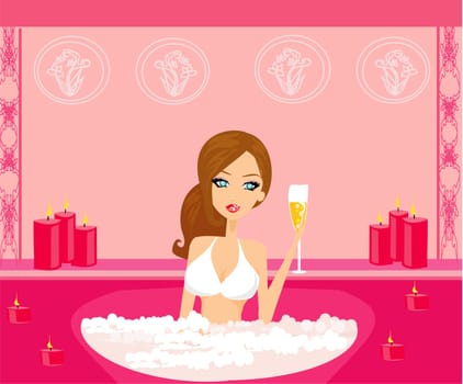 pretty girl enjoying elegant spa
