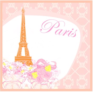 vintage retro Eiffel card