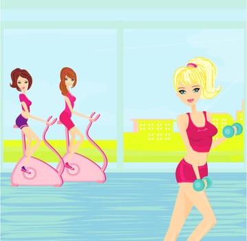 woman exercising in gym