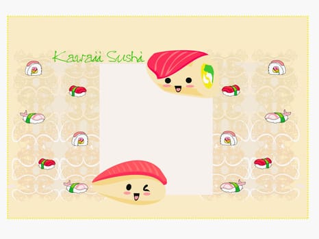 vector pattern with sushi