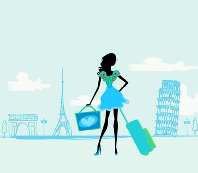 beautiful women Shopping in France and Italy