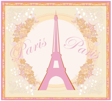 vintage retro Eiffel card