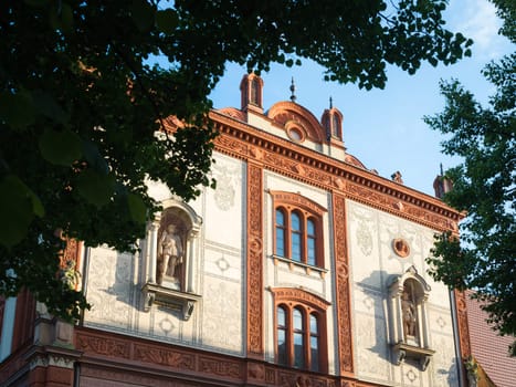 View to a historical building in Rostock, Germany.