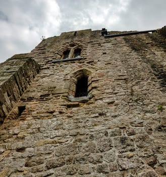 Remains of Chepstow Castle (Castell Cas-gwent) at Chepstow, Monmouthshire, Wales, United Kingdom on 04 June 2022