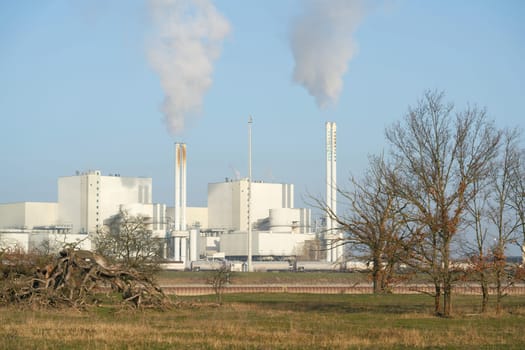 Waste-to-energy plant in Magdeburg in the district of Rothensee on the banks of the river Elbe